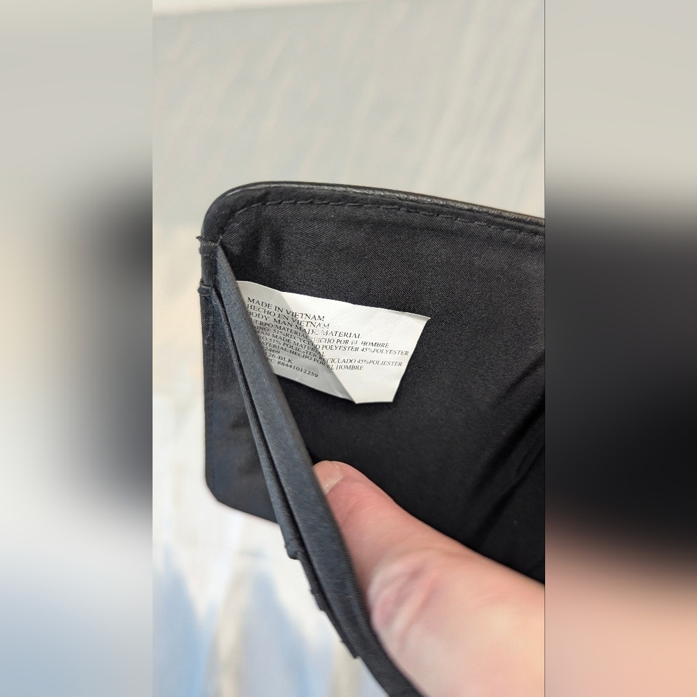 Women's wallet black soft faux-leather bifold extra flap braided detail NWOT - Picture 8 of 8